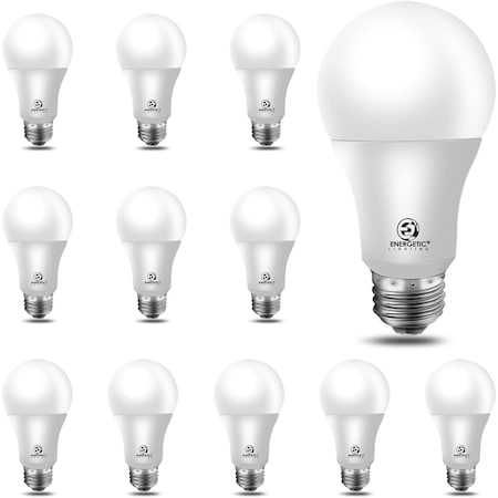 Energetic Lighting 100-Watt Equivalent 13.5W A19 LED Light Bulb Non-Dimmable 1600 Lumens 5000K E26 Base, 12PK YGA03C58-13.5W-850-12P
